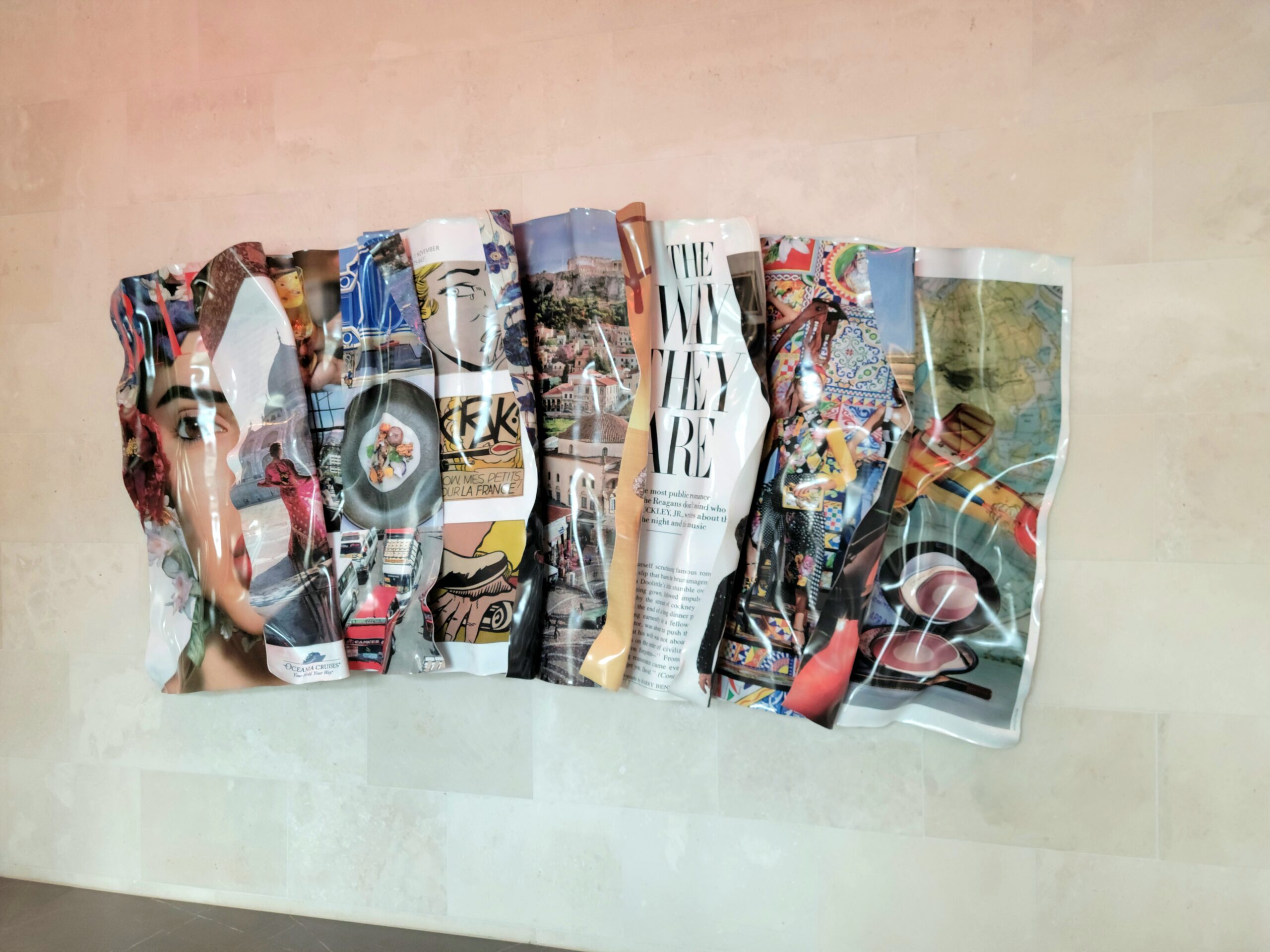 metal magazines mounted on a wall