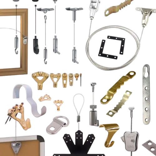 tools and hardware needed to hang art in homes