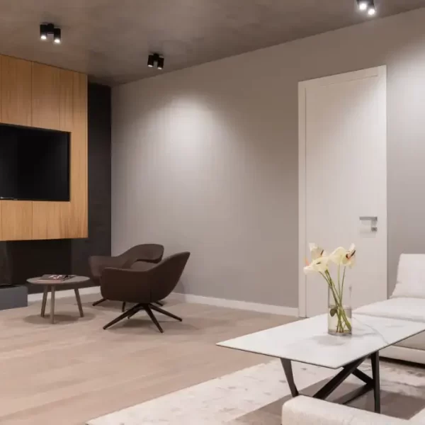 tv mounted on wall in houston tx apartment building
